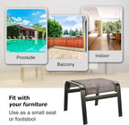 Patio Footstools Outdoor Foot Rest Aluminum Ottomans Samll Seat Wicker - Image 6