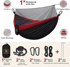 Camping Hammock with Net, Portable Lightweight Double Hammocks with Tree Straps - Image 2