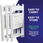SIMPLEX 4 White Folding Chairs – Resin Stackable Foldable Chairs - Image 6