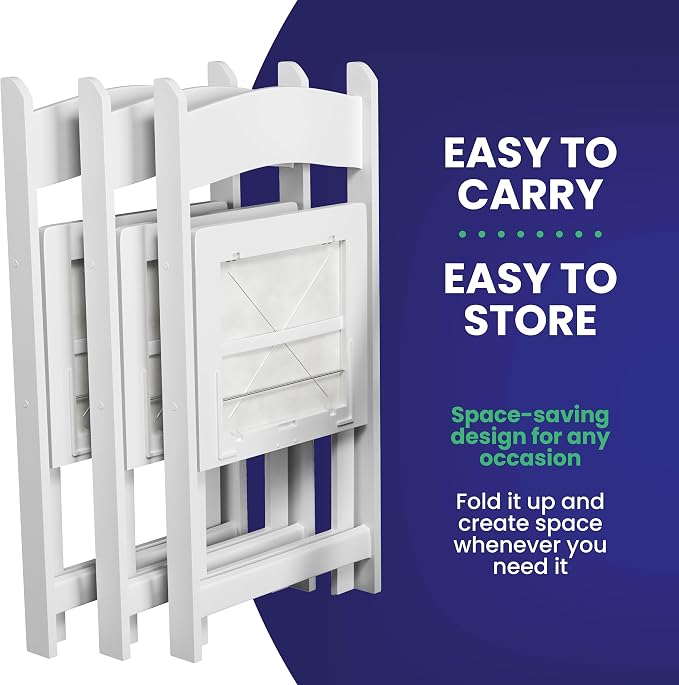 SIMPLEX 500 White Folding Chairs – Resin Stackable Foldable Chairs - Image 6