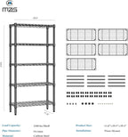 1250 lbs 5 Tier Shelf Metal Storage Shelves Wire Rack Closet Organizers - Image 3