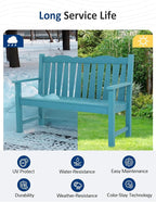 Outdoor Bench Set of 2, Weatherproof Garden Benches - Image 6