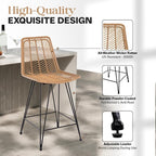 IDZO Rattan Counter Height Bar Stools, 36.5" Tall, 400lbs Capacity, Durable - Image 3
