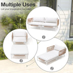 Patio Furniture Set, Outdoor Patio Furniture 31" Oversized Metal Patio - Image 3