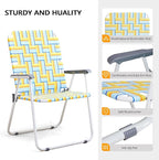 VINGLI Patio Lawn Webbed Folding Chairs Outdoor Beach Portable Camping Chair - Image 4