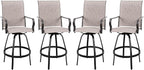 Vongrasig 4 Piece Patio Swivel Bar Chairs, All Weather Metal Textile High by Vongrasig