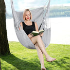 Goutime Hammock Chair, Boho Hanging Rope Ceiling Swing, Macrame Hanging - Image 7