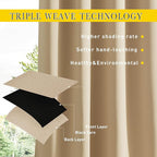 NICETOWN 2 Panels Outdoor Patio Curtains W100 x L84, Waterproof & Windproof - Image 4