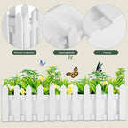 YARDWE Picket Fence Panels Wooden Picket Fence Flower Pot Window Box Planter - Image 8