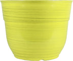 Garden Elements Indoor/Outdoor Glazed Brushed Happy Plastic Planter, Bright by GardenElements