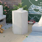COSIEST Concrete Accent Table, Hexagon Patio Side Table 14.5''Wx20''H, Modular - Image 3