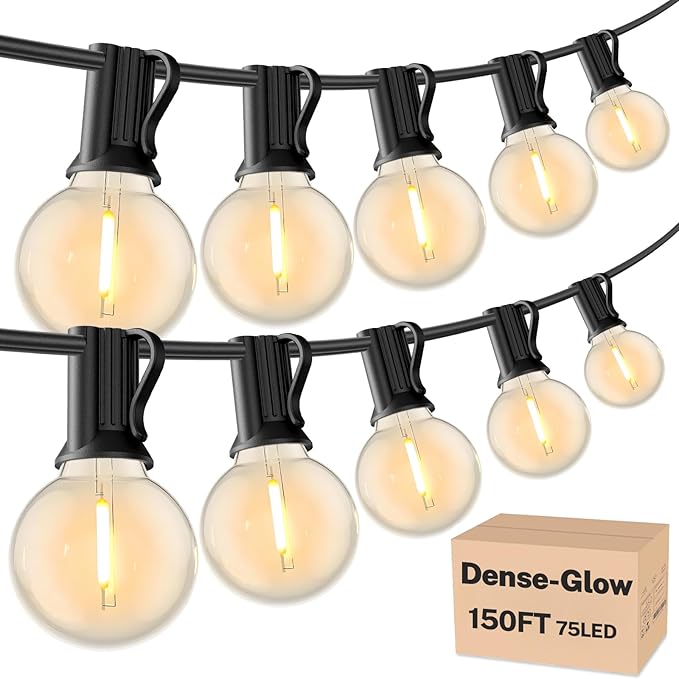 RTTY Dense-Glow 150FT Outdoor String Lights Pro Set by RTTY