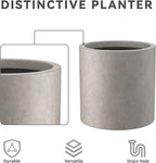 Kante 9.8" Dia Round Concrete Planter, Modern Style Large Cylindrical Plant Pot - Image 7
