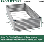 Vengarus 8x4x2FT Galvanized Raised Garden Bed Kit, Large Rectangle Elevated - Image 2