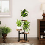 Bamworld Corner Plant Stand Indoor Metal Wood Plant Shelf Outdoor Tall Plant - Image 6