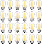 24 Pack LED S14 Replacement Light Bulbs, Waterproof 1W Vintage Edison Bulbs by GvvooHome