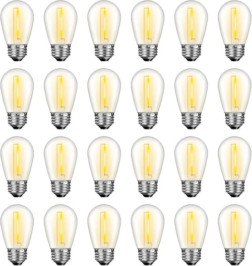 24 Pack LED S14 Replacement Light Bulbs, Waterproof 1W Vintage Edison Bulbs by GvvooHome
