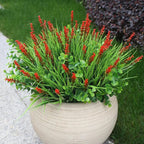 alyptus Artificial Flowers Outdoor 12 Bundles Fake Plants Outside Red Flower - Image 6