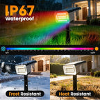 Fabrito Color Changing Solar Spot Lights Outdoor 4 Pack, Auto On/Off RGB - Image 4