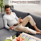 Grand patio Aluminum Patio Furniture Set, L Shaped Outdoor Sectional Sofa - Image 4