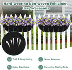 Riare 6 Pack 36 Inch Black Felt Window Box Liners- Fabric Trough Planter Basket - Image 3