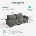 LINSY HOME 90'' Cloud Loveseat Sofa, Modular Sectional Couches Corduroy Cloud - Image 2