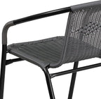 Flash Furniture Lila 2 Pack Gray Rattan Indoor-Outdoor Restaurant Stack Chair - Image 12