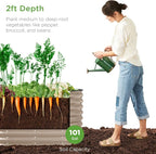 Best Choice Products 4x2x2ft Outdoor Metal Raised Garden Bed, Oval Deep Root - Image 2