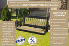 Mission Poly Lumber Wood 5FT Porch Swing Amish Craftsmandship Made in USA HDPE - Image 3