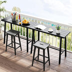 COSTWAY 36" Outdoor Bar Table, Rectangular High Pub Table - Image 2