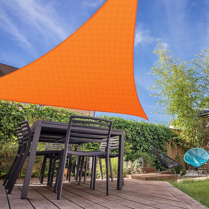 E&K Sunrise 4' x 4' x 4' Sun Shade Sail Triangle Canopy Shade Cover UV Block - Image 7