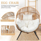Vongrasig Wicker Egg Chair PE Rattan Chair - Image 4