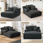 66" Chaise Lounge Chair Indoor, Oversized Boneless Couch Comfy Upholstered - Image 7