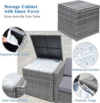 Tangkula 8 PCS Outdoor Patio Furniture Set, Rattan Wicker Sofa Set, Sectional - Image 6
