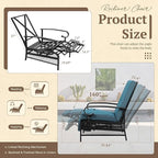 Oakcloud Adjustable Outdoor Lounge Chair Metal Patio Relaxing Recliner Chair Set - Image 3