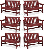 SERWALL Outdoor Bench, HDPE Outdoor Benches Weatherproof, 2-Person Garden Bench by SERWALL