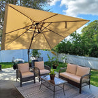 PURPLE LEAF 9 Feet Patio Umbrella Outdoor Cantilever Square Umbrella Aluminum - Image 2