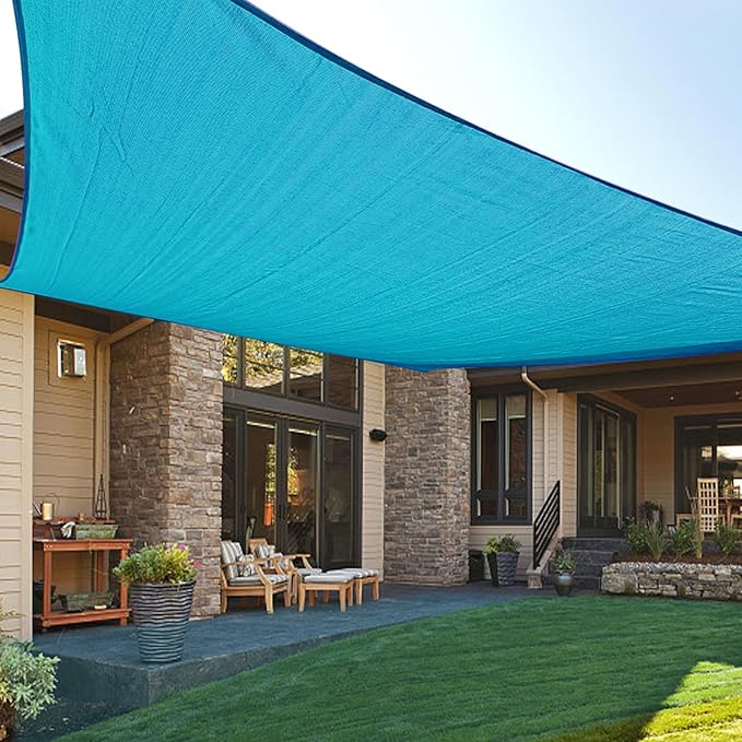 LOVE STORY Custom Size 16'x18' Turquoise Blue Sun Shade Sail Rectangle UV Block by LOVESTORY