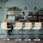 Yaheetech Bart Stools Set of 4, PU Leather Adjustable Barstools - Image 5