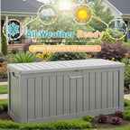 Patiowell 240 Gallon Large Outdoor Storage Box, Waterproof Deck Box - Image 5