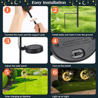 Lewondr 2Pcs Ramadan Solar Lights, Ramadan Decorations Outdoor, Metal Yard - Image 6