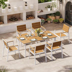 Outdoor Patio Dining Chairs Set of 2, 350LBS Capacity Aluminum Patio Dining - Image 6