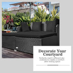HAPPYGRILL Patio Rattan Daybed Outdoor Loveseat Sofa Set - Image 7