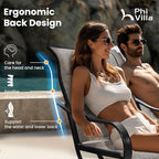 PHI VILLA 7 Piece Patio Dining Set, 6 Swivel Patio Chairs - Image 5