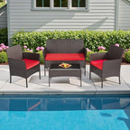 FDW Patio Furniture Set PE Rattan Patio Set Wicker Outdoor Furniture Bistro Set - Image 2