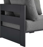 Modway Tahoe Aluminum Outdoor Sectional Corner Chair in Gray Charcoal - Image 6