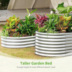 Land Guard Galvanized Metal Raised Garden Bed Kit, Oval Gardening Box, Patio - Image 5