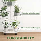 Plant Stand with Wheels 6 Tier Metal Flower Shelf - Image 3