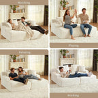 80" Double Chaise Lounge Chair Indoor, Oversized Boneless Couch Comfy - Image 6