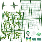 2 Packs Cucumber Trellis for Raised Beds, 31 X 47 Inch Adjustable Size A-Frame by LifeisLuck